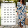 thumbnail image 6 of DISNIMO Womens Summer Dresses Floral Print Linen Style Casual Loose Maxi Dress V Neck Loose Dresses Fashion 3/4 Sleeve Dress for Women, 2XL, 6 of 6