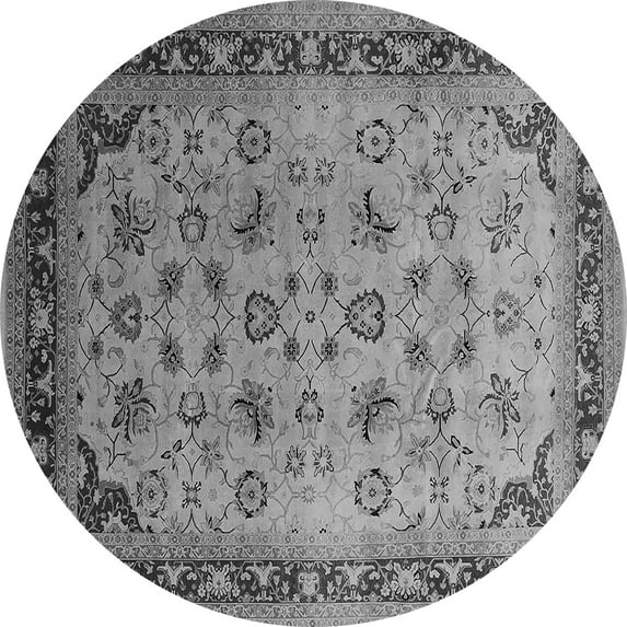Ahgly Company Indoor Round Oriental Gray Traditional Area Rugs, 5' Round