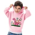 thumbnail image 4 of fnnxnal Toddler Hoodie with Cute Dinosaur & Floral Print - 100% Polyester Lightweight Quick-Drying - Pink, Size 3T - Durable Easy-Care for Kids 2-8, 4 of 5