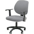 thumbnail image 1 of LAICAIW Grey Office Chair Cover Water Resistant Stretch Jacquard Elastic Covers 2 Piece for Desk Computer Chair Slipcover Stretchable, 1 of 7