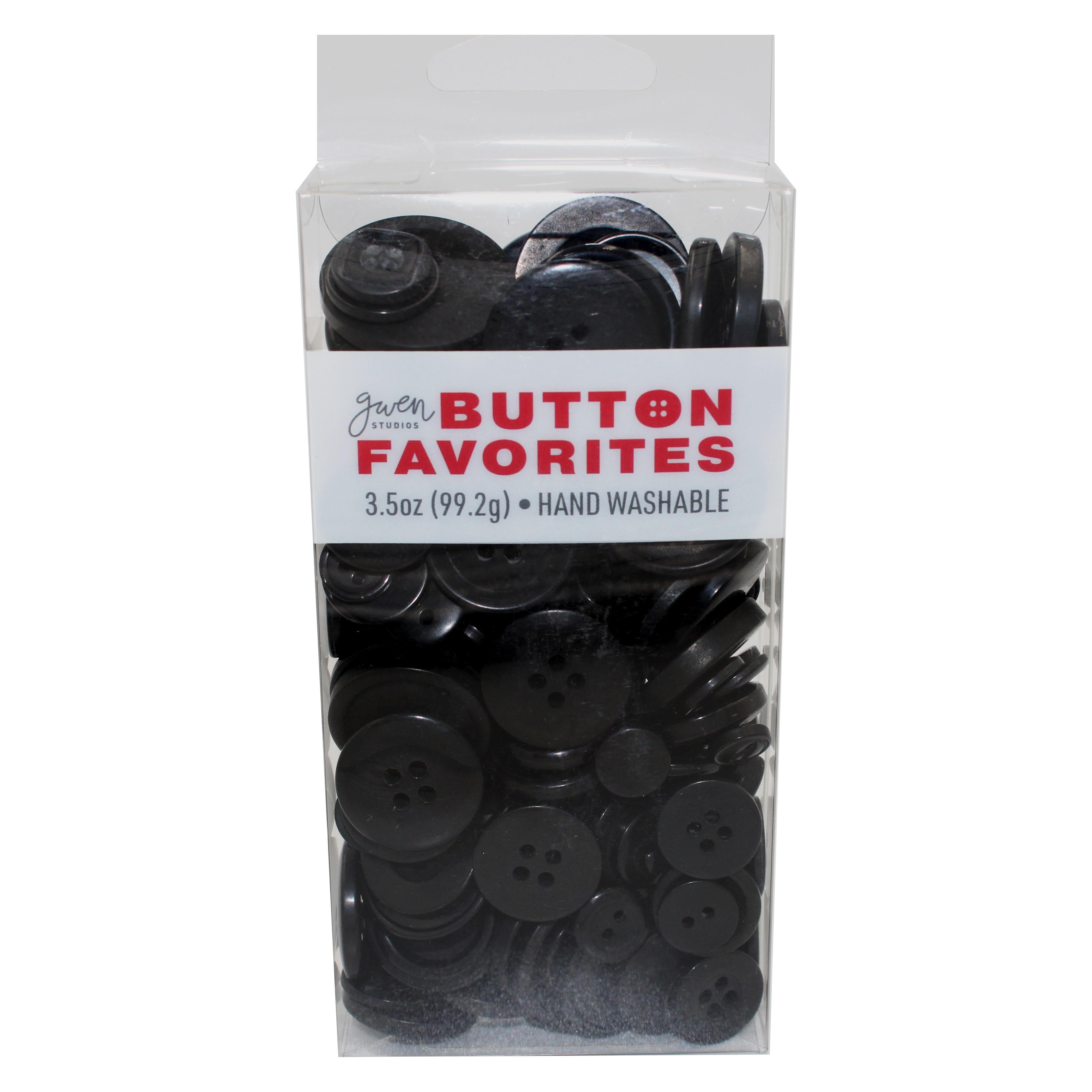 (2 pack) Gwen Studios Plastic Sewing Buttons Value Pack, 3.5 oz., Assorted Sizes, Black