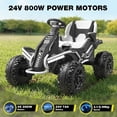 thumbnail image 4 of East doll 24V Big Kids Ride on Toys, Electric Power Ride on Car for Kids, 4 Wheeler, 4WD 800W Motors ATV for Kids, 5MPH, Parent Remote, Music, White, 4 of 9