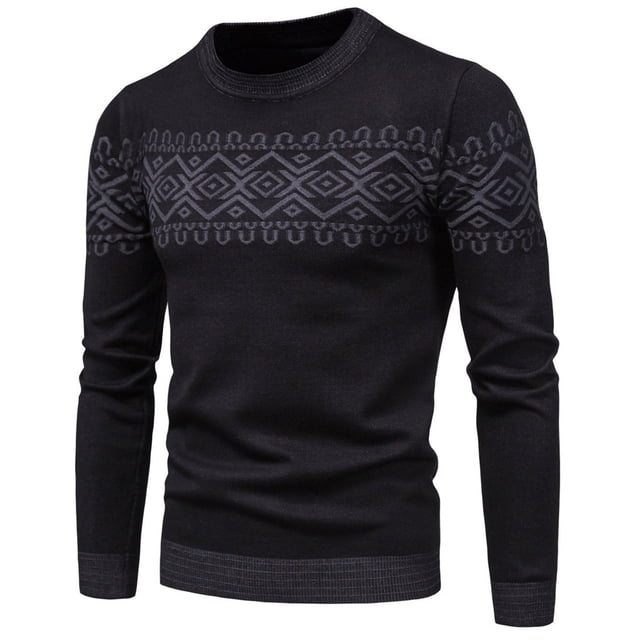 Chandail-over Tricoté pour Hommes Col Rond Confortable Élégant Chaud Hiver Décontracté