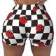 thumbnail image 2 of Fotbe Ladybugs Of Black And White Checkers Shorts Sin Costuras – Shorts Deportivos de Cintura Alta para Mujer, Elásticos para Gimnasio, Yoga, Running o Ciclismo-X-Large, 2 of 8