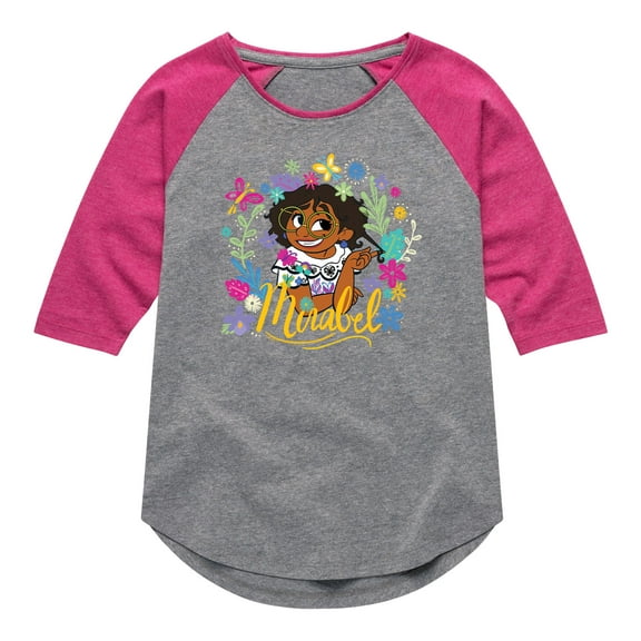 Disney's Encanto - Mirabel Floral - Toddler And Youth Girls Raglan Graphic T-Shirt