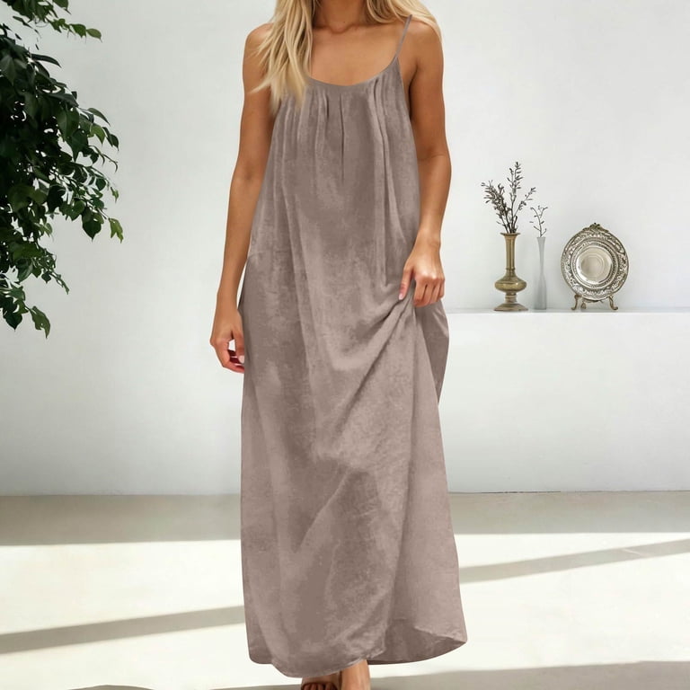 Longantii Backless Cami Dresses for Women Cami Lounge Dress Backless Solid Color Sleeveless House Dress Long Sundress with Back Tie Camel M Longantii Backless Cami Dresses for Women Cami Lounge Dress Backless Solid Color Sleeveless House Dress Long Sundress with Back Tie Camel M