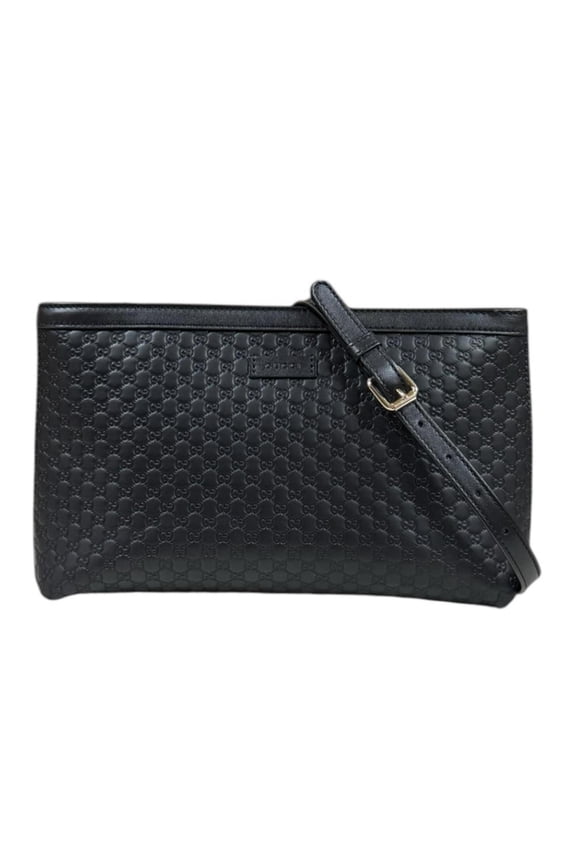 Pre-Owned Gucci Outlet Microguccissima Shoulder Bag, Leather 607723, Black, Women's GUCCI
