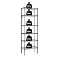 thumbnail image 5 of Winado Adjustable Metal Storage Rack with 4 Wheels & 4 Hooks, for Kitchen Living Room Black, 21.7"W x 11.8"D x 65"H, 5 of 6