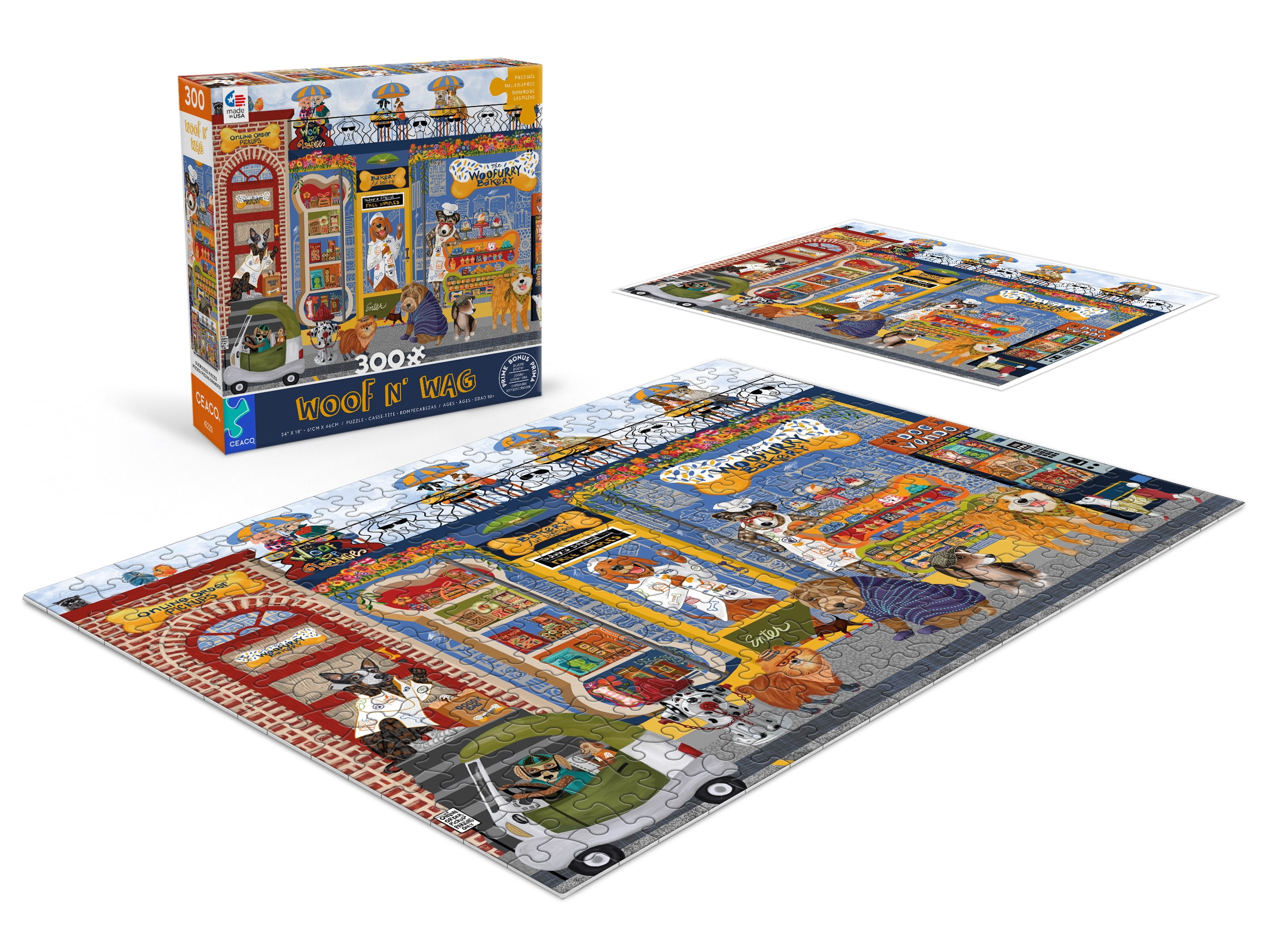 Ceaco 300-Piece Woof N' Wag Woofurry Bakery Interlocking Jigsaw Puzzle