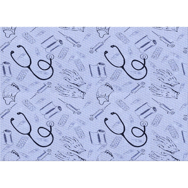 Ahgly Company Machine Washable Indoor Rectangle Transitional Heavenly Blue Area Rugs, 2' x 5'