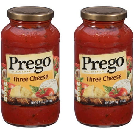 (2 Pack) Prego Three Cheese Italian Sauce, 24 oz. (Best Cheese For Spaghetti)