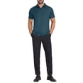 thumbnail image 2 of CAMISAS DE NEGOCIO DE MANGA CORTA DE COLOR SÓLIDO PARA HOMBRES CON CUELLO PUNTA Y BOTONES INSPIRADORAS 2XL VERDE OSCURO, 2 of 5