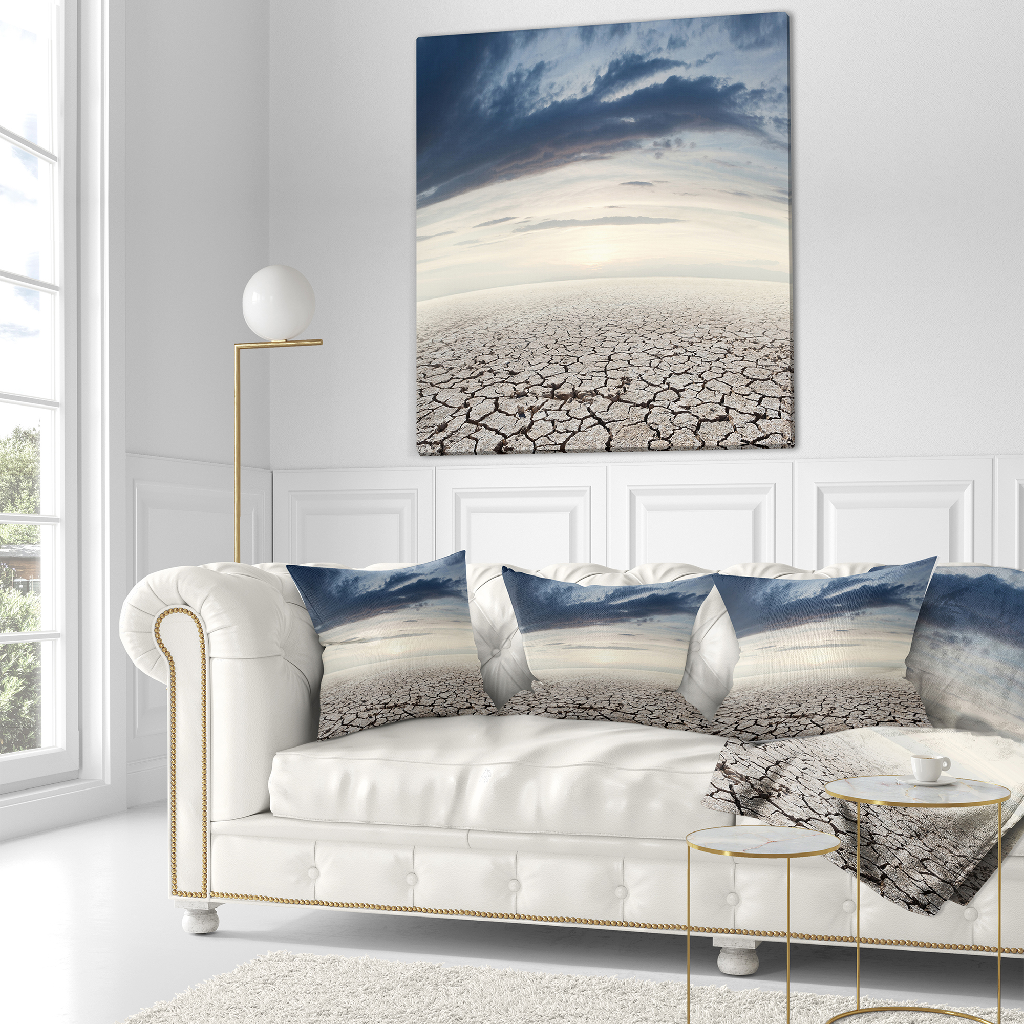 Designart Dry Soil Dreamscape - Landscape Photo Throw Pillow - 16x16