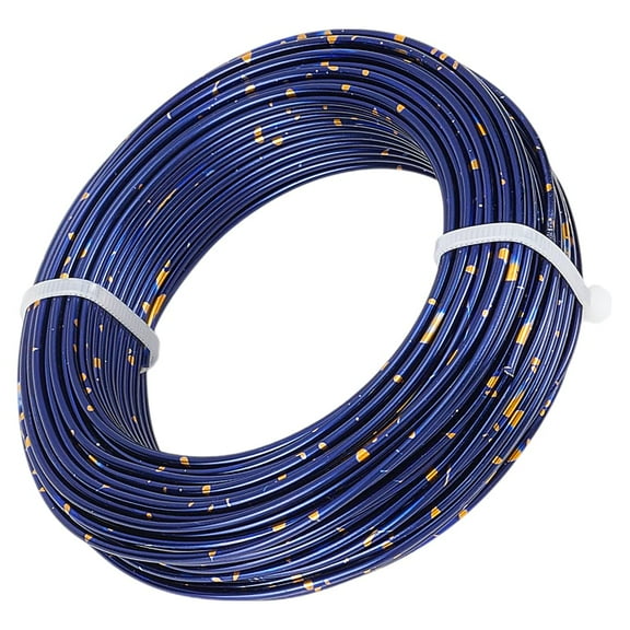 Multicolor Jewelry Craft Aluminum Wire 12 Gauge/2mm 75 Feet/23.4m Blue Bendable Metal Wire with Storage box for Jewelry Beading Craft Project Blue and golden