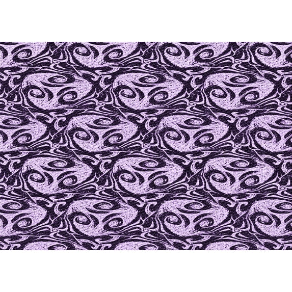 Ahgly Company Machine Washable Indoor Rectangle Transitional Dark Purple Area Rugs, 7' x 9'