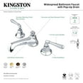 thumbnail image 3 of Kingston Brass  Metropolitan Two-Handle 3-Hole Deck Mount Widespread Bathroom Faucet with Brass Pop-Up Polished Brass Polished, 3 of 5