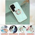 thumbnail image 2 of Compatible with Samsung Galaxy S22 Ultra Case with Ring Holder Pink, Aesthetic Phone Case for Samsung S22 Ultra Case Silicone Soft TPU Slim Cover Shockproof Luxury with Kickstand (Green), 2 of 14