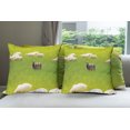 thumbnail image 6 of Ambesonne Nature Throw Pillow Cover 4 Pack, Black Sheep White Goats, 16", Fern Green Cream, 6 of 7