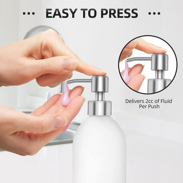 4Pcs Soap Dispenser Pump Replacement Stainless Steel Lotion Dispenser Pump for Regular 28 400 Neck Bottles for Bathroom