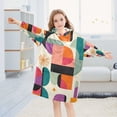 thumbnail image 5 of FORMRS Wearable Blanket Hoodie with Sleeves for Kids Cozy Flannel Sweatshirt, Beige Abstract, 5 of 7