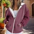 thumbnail image 2 of Bovemsi Sweatshirt for Women Autumn And Winter Zipper Loose Star Pattern Zip Up Hoodie, 2 of 7