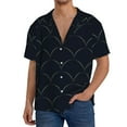 thumbnail image 3 of Fotbe Black Fish scales print Short Sleeve Button Down Shirts for Men Casual Summer Beach Wrinkle Free Shirt-Small, 3 of 7