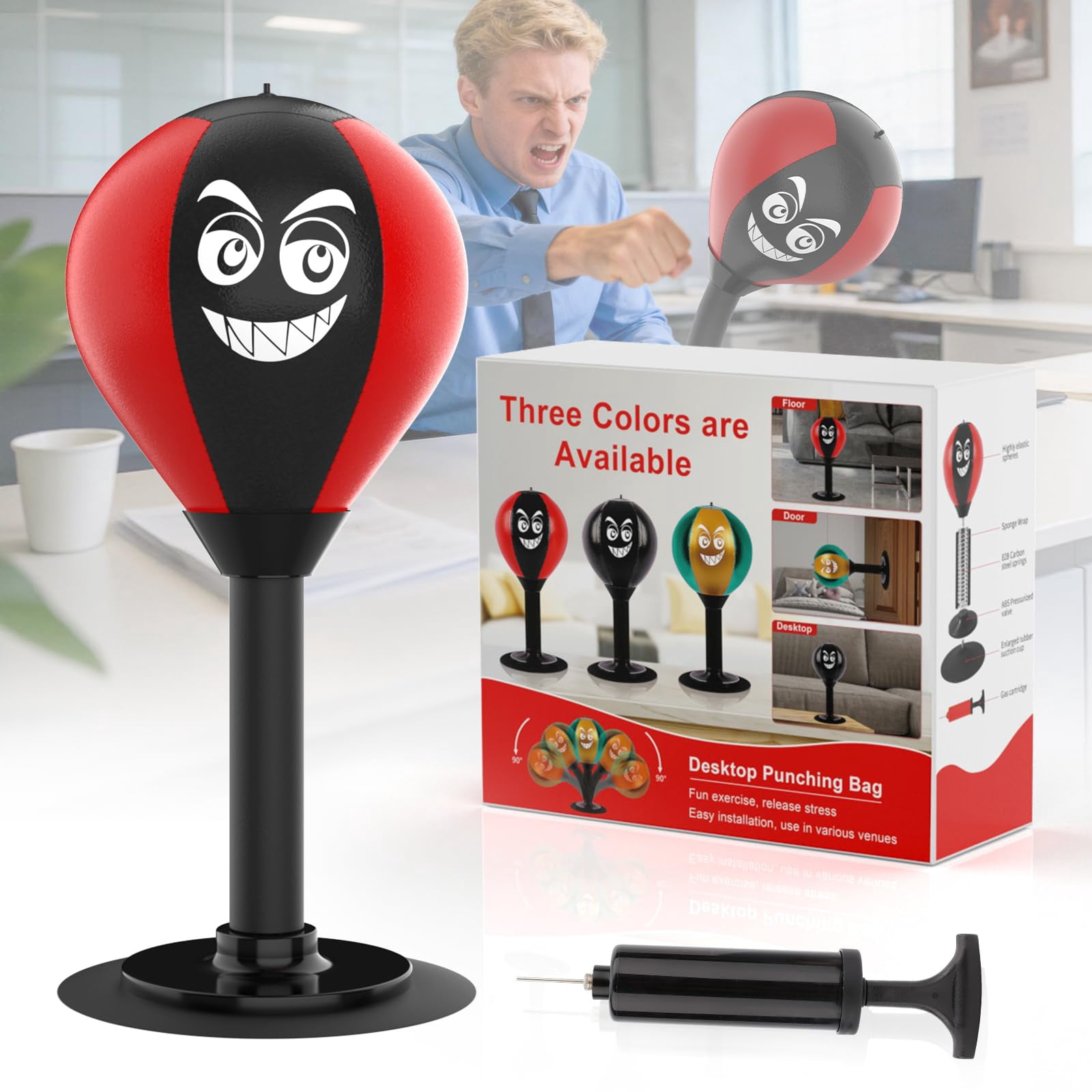 Desktop Punching Bag With Suction Cup - For Office Desk  Heavy Duty Boxing Ball Adults And Fun Gift Coworkers & Friends