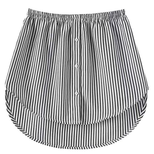 Falda de algodón con dobladillo desmontable para mujer, camisa falsa con cola, elástica, Irregular, a la moda, novedad de 2023