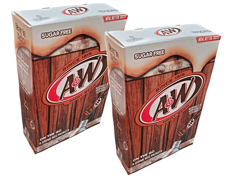 A&W Root Beer Caffeine/Sugar Free Classic OntheGo Drink Mix Packets