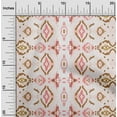 thumbnail image 2 of oneOone Cotton Silk Light Peach Fabric Asian Ikkat With Watercolor Quilting Supplies Print Sewing Fabric By The Yard 42 Inch Wide, 2 of 4