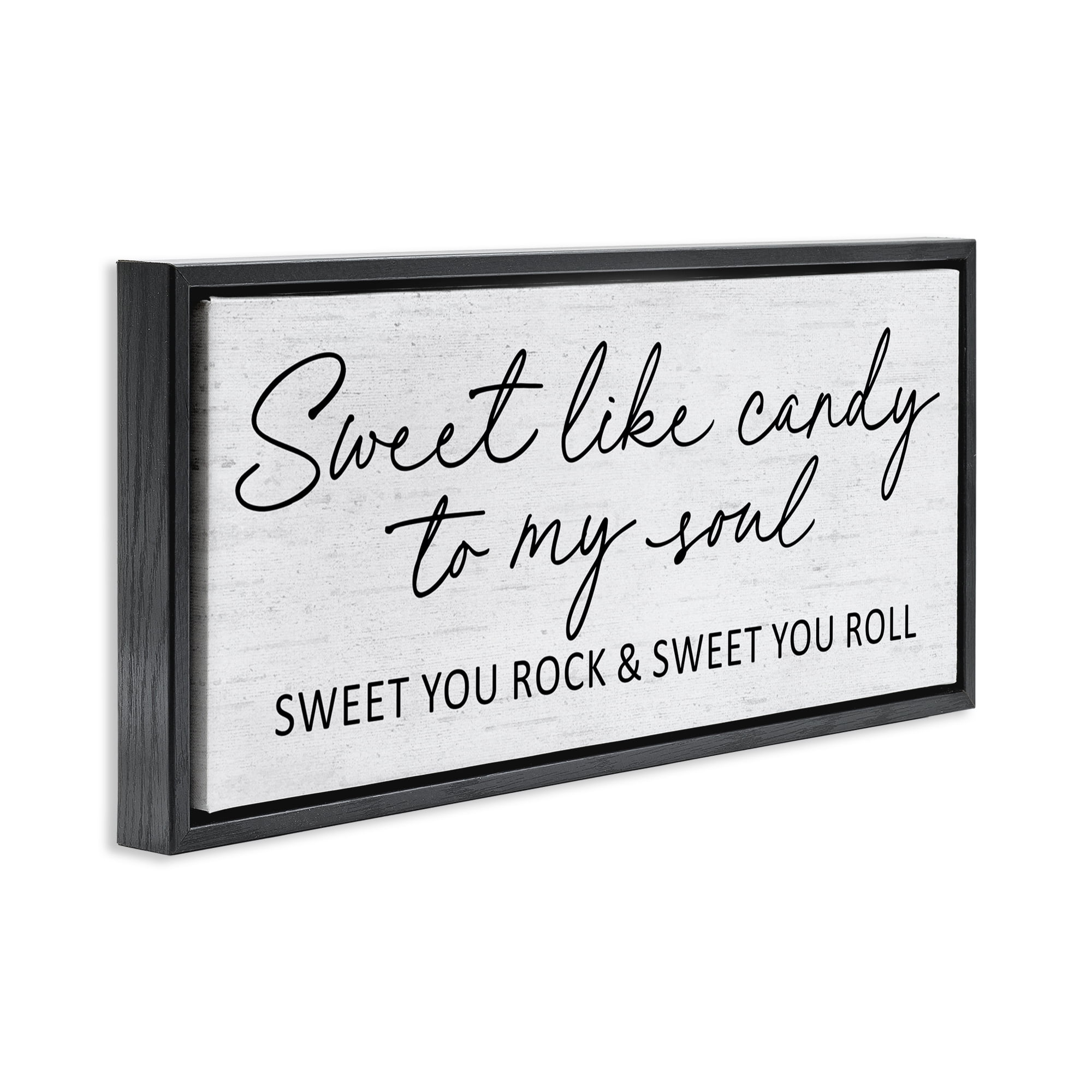 Sweet Like Candy Song Lyrics Black Framed Floater Canvas Wall Art, design by Lettered and Lined