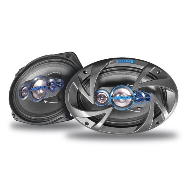 Par De Bocina De 6x9 5 Vías Full Range Steelpro Color negro con azul