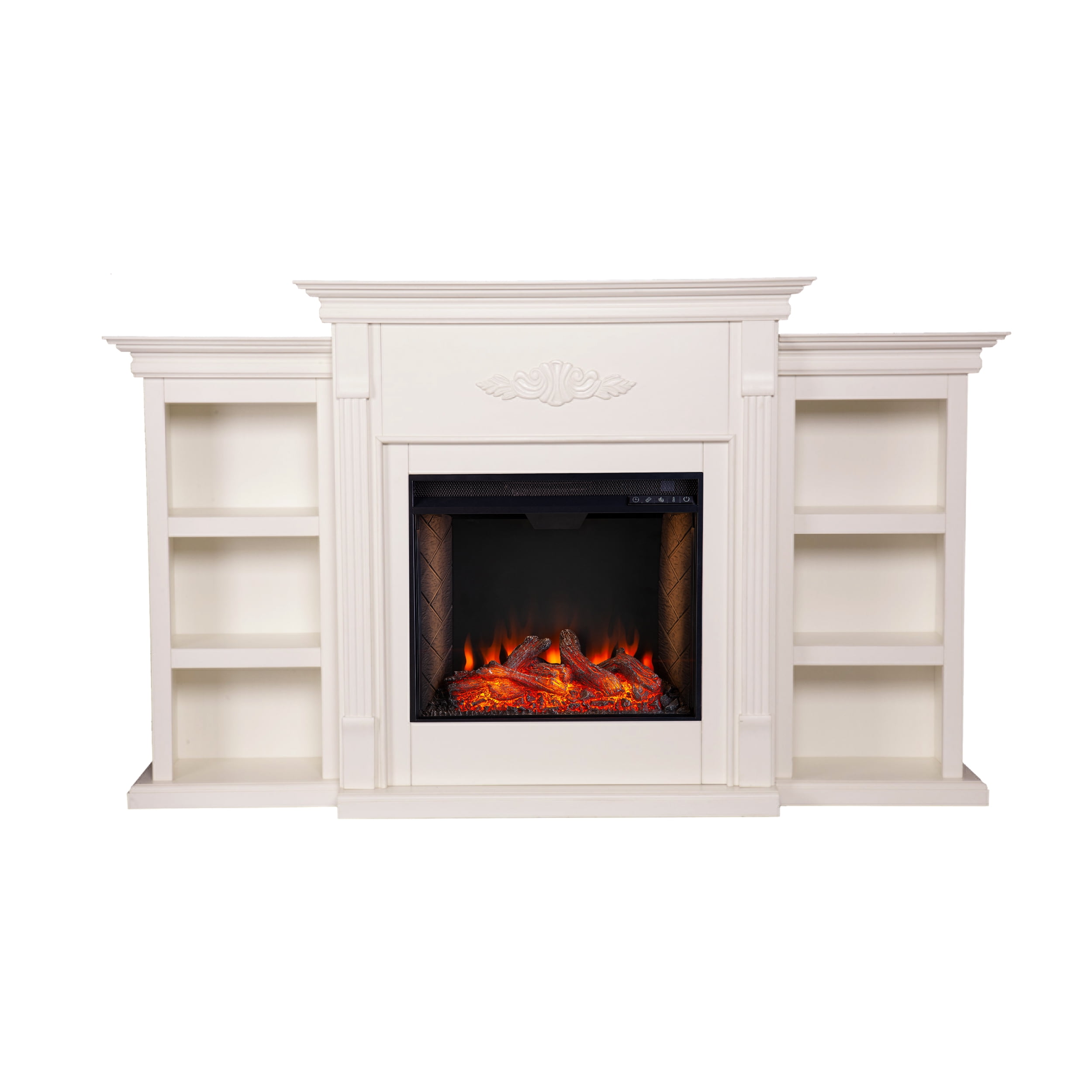 SEI Furniture Tennyson Smart Bookcase Fireplace 70.25 x 42.25 Freestanding Indoor Smart Electric Fireplaces Sansujyuku sansujyuku.com