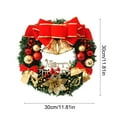 thumbnail image 3 of Christmas Wreath with Metal Hanger, Lighted Xmas Folded Wreath, Red Bow and Colorful Balls for Outdoor Home Window Wall Front Door, 3 of 6