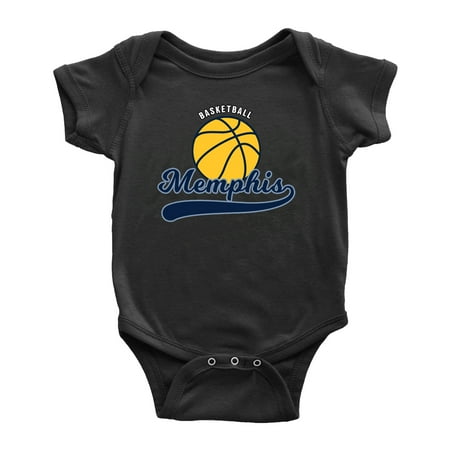 

Cute Memphis Baby Outfits Basketball Fan Sports Baby Clothes (Black 3-6 Monthes)