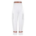 thumbnail image 5 of XFLWAM Women High Waist Pants Casual Wide Leg Pants with Pockets Buckle Cuffed Cargo Pants, 5 of 7