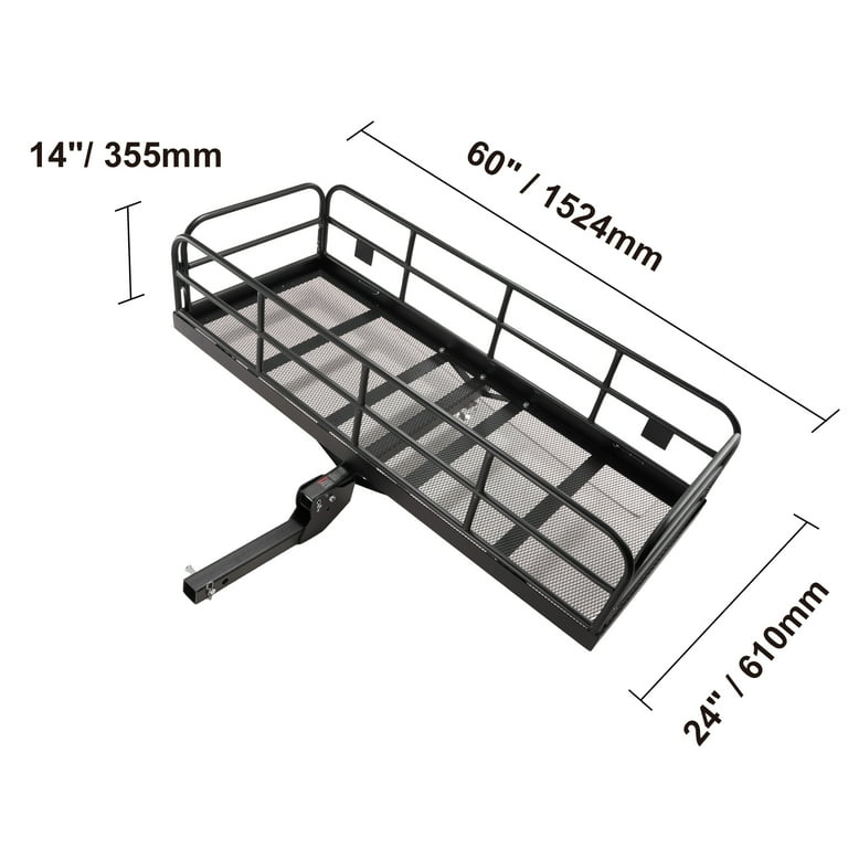 SKYSHALO 60x24x14in Hitch Mount Cargo Carrier 400lb Stabilizer Fits 2 Receiver