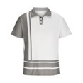 thumbnail image 4 of Miluxas Polo Shirts for Men Clearance Men Casual Solid Turndown Pullover Button Short Sleeve Blouse Tops Gray 8(L), 4 of 6