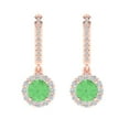 thumbnail image 3 of Clara Pucci 2.235Ct Green Round Cut VVS1 Lever Back Drop Dangle 14k Solid hypoallergenic Gold Designer Earrings For April, 3 of 7