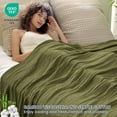 thumbnail image 3 of PHF Cooling Muslin Queen Blanket for Hot Sleepers, 4-Layer Breathable Bamboo Rayon & Cotton Gauze, Lightweight Summer Blanket for Bed or Couch, 90" x 90", Burnt Olive, 3 of 7