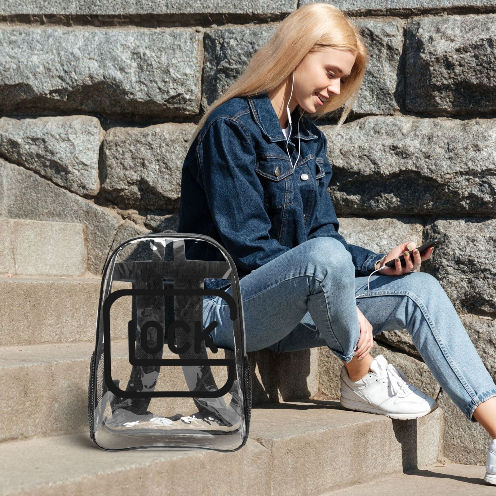 Glock Transparent Backpack Fashion Travel Backpack Laptop Backpack 16ch