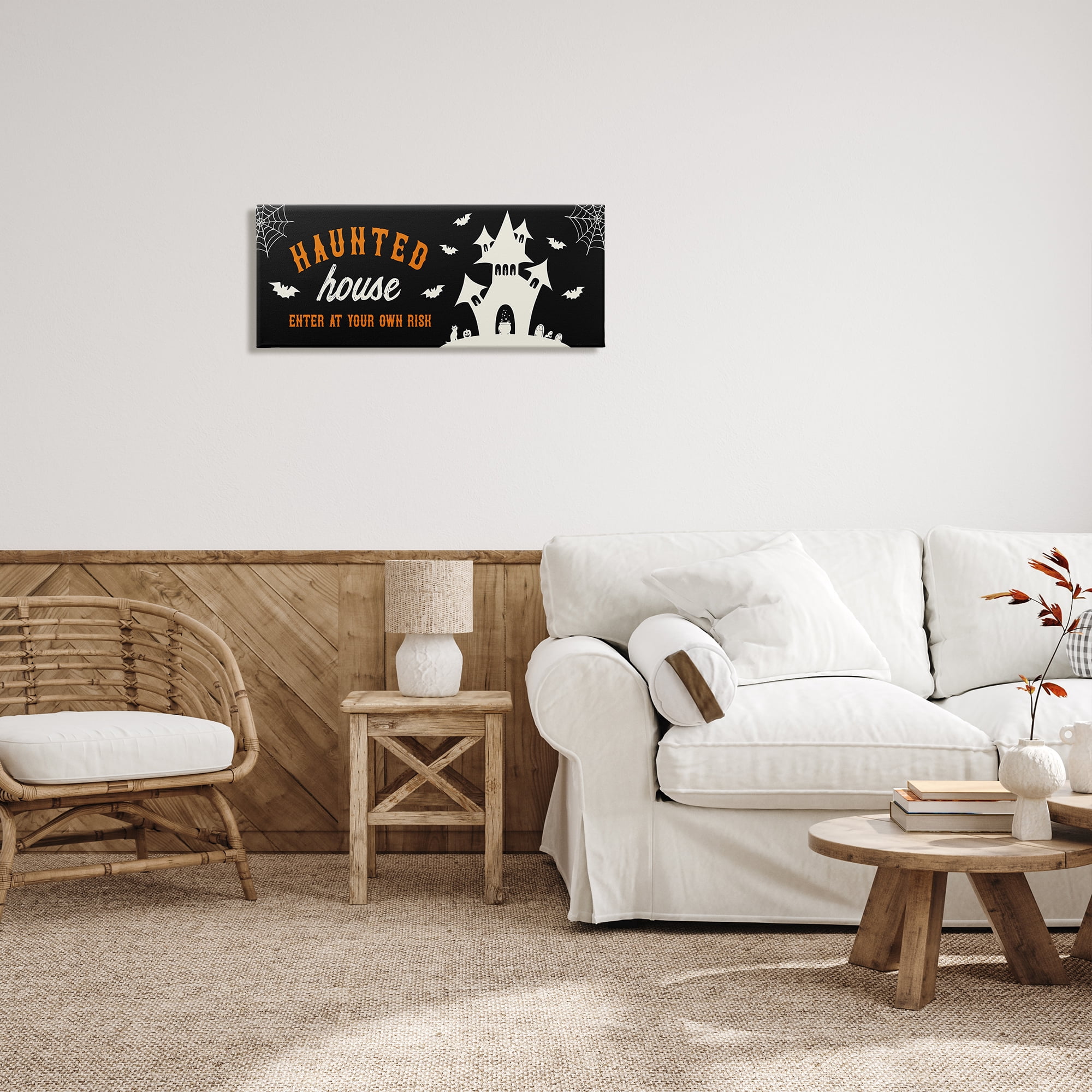 Stupell Indtries Haunted Hoe Enter at Own Risk Spooky Halloween,30 x 13,Design by Natalie Carpentieri