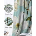 thumbnail image 3 of Spring Floral Blackout Curtains for Bedroom Living Room Darkening Curtains 84 Inch Length 2 Panels Set Watercolor Teal Botanical Blooming Window Curtain Window Treatment Grommet Drapes 52"x84", 3 of 9