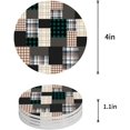 thumbnail image 1 of FMSHPON Green Brown Buffalo Plaid Texture Set of 6 Round Coaster for Drinks, Absorbent Ceramic Stone Coasters Cup Mat with Cork Base for Home Kitchen Room Coffee Table Bar Decor, 1 of 6