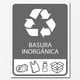 thumbnail image 1 of Señal informativa: "Basura inorgánica", en gris y blanco. Plástico estireno calibre 40, ideal para interiores y exteriores, medidas: 25 x 20 cm. Señalamiento, Cartel, Letrero cuadrado, Señalización., 1 of 3