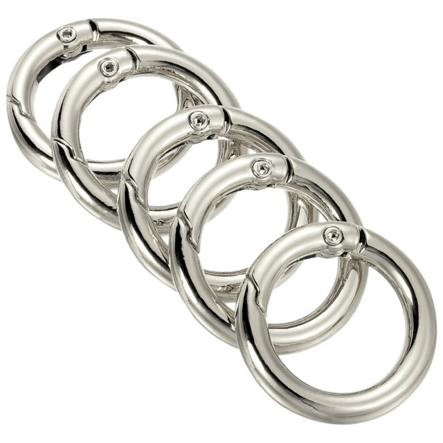 Unique Bargains Boucle à Ressort Ronde en Alliage de Zinc 25x18x4mm, Ton Argent, Lot de 5