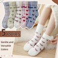 thumbnail image 4 of Womens Fuzzy Socks Soft Cozy Fluffy Slipper Socks Winter Warm Plush Sleeping Christmas Socks 5 Pairs, 4 of 6