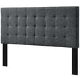 thumbnail image 3 of Contemporary Modern Urban Designer Bedroom King Size Tufted Headboard, Fabric, Grey Gray, 3 of 4