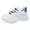 Blue, variant on Women Chunky Mesh Sneakers Thick Sole PU Leather Platform Sneakers Shoes Jogging Walking Shoes Fashion Casual Lace-up Walking Shoes with Anti-Slip Sole