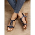 thumbnail image 3 of Women Minimalist Ankle Strap Sandals, Fashion Summer Flat Sandals, 3 of 5